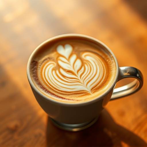 A perfectly poured latte with latte art.